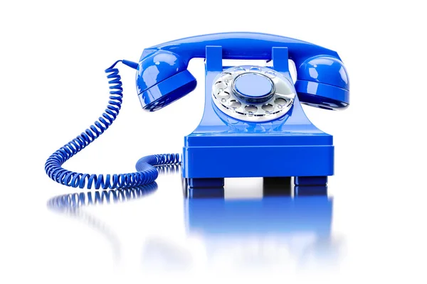 Oude blauwe inbel telefoon — Stockfoto