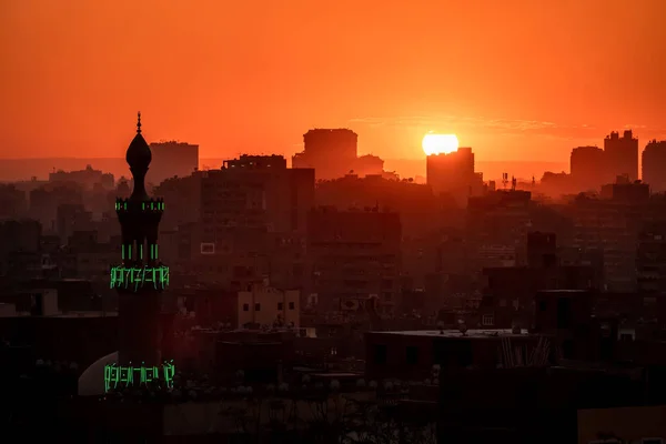 Zonsondergang landschap in Caïro Egypte — Stockfoto