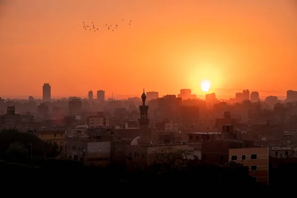 Kahire Mısır'da gün batımı manzarası — Stok fotoğraf