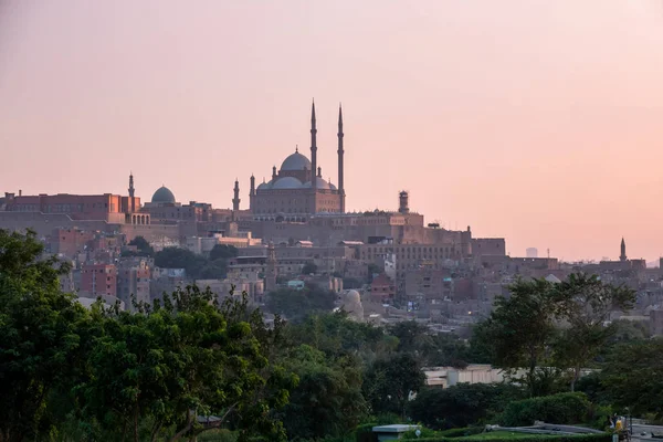 Moskén i Muhammad Ali i Kairo Egypten vid solnedgången — Stockfoto