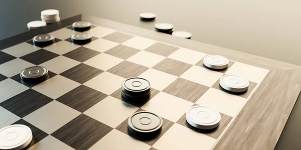 Draughts game board — Stock Photo, Image