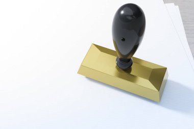 Beyaz Kağıt arka planda metal damga