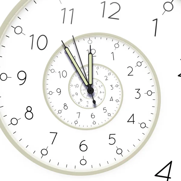 Clock deadline spiral — Stock Photo, Image