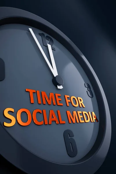 Clock with text time for social media — Stock Photo, Image