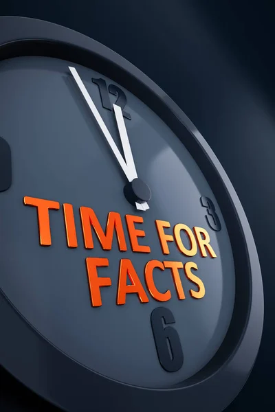 Clock with text time for facts — Stock Photo, Image