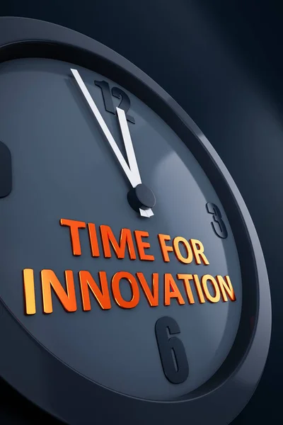 Clock with text time for innovation — Stock Photo, Image