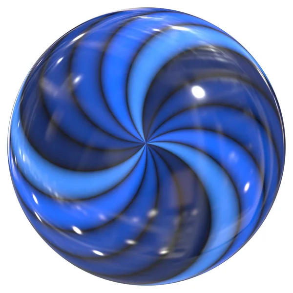 Blauwe Swirl glazen bol — Stockfoto