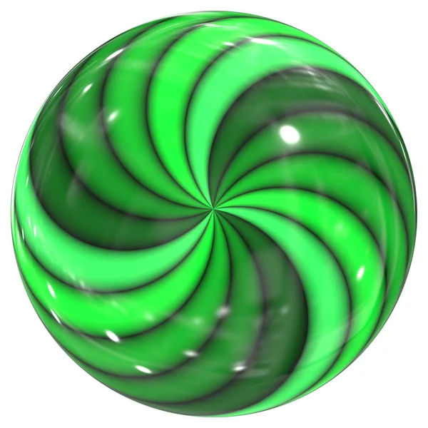 Esfera de vidrio remolino verde — Foto de Stock
