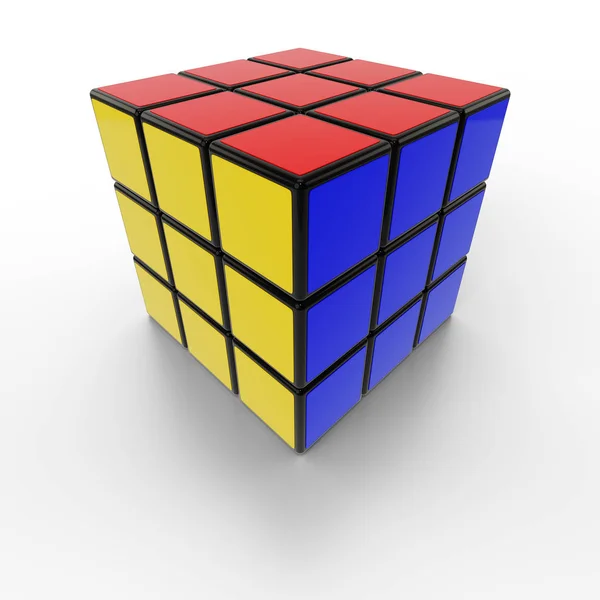 Simbolo della soluzione rompicapo del cubo di rubik — Foto Stock
