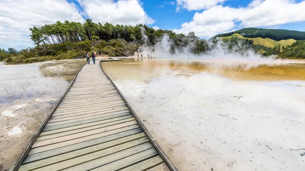 Actividad geotérmica en Rotorua en Nueva Zelanda — Foto de Stock