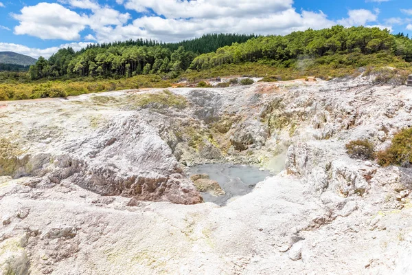 Atividade geotérmica em Rotorua, na Nova Zelândia — Fotografia de Stock