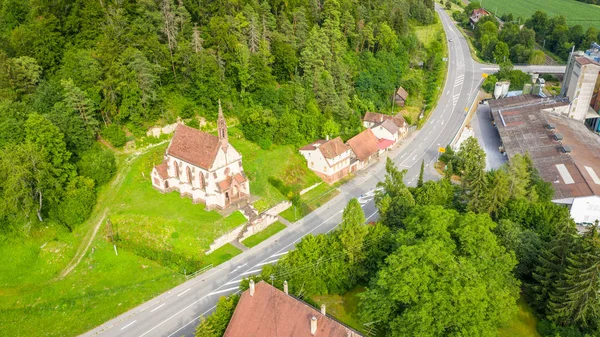 Luftfoto af St. Ulrich 's Chapel ved Neckarhausen Ge - Stock-foto