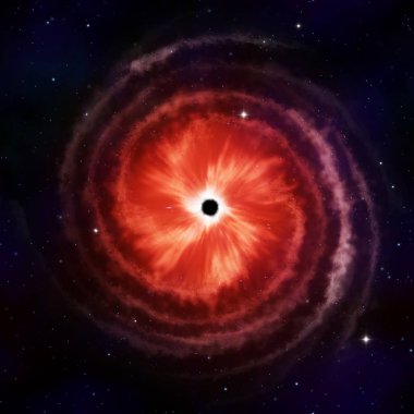 red spiral galaxy with black hole clipart