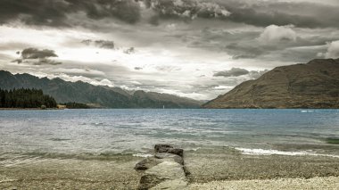 Lake Te Anau, Yeni Zelanda 'da manzara