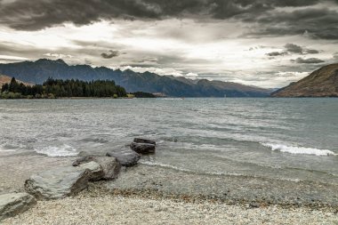 Lake Te Anau, Yeni Zelanda 'da manzara
