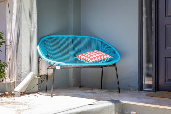 Turquoise seat in front of a house in Sydney Australia — Stock Photo, Image
