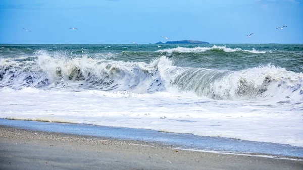 Stormiga havet landskap bakgrund — Stockfoto