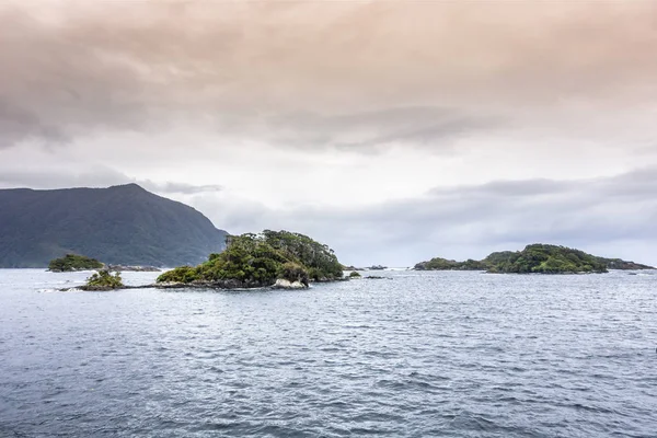 Сумнівний звук Fiordland Національний парк враження Нової Зеландії — стокове фото