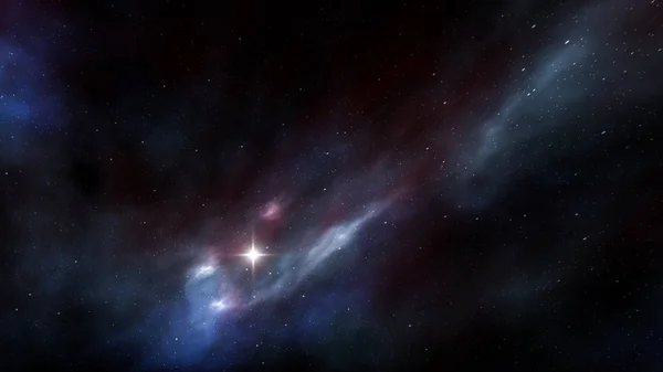 Natthimmel med stjärnor och nebulosa — Stockfoto
