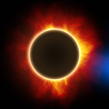 toplam güneş tutulması illüstrasyon