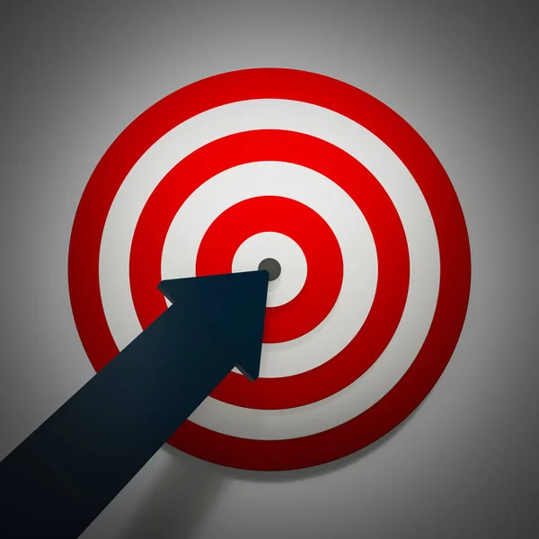 Red white target with arrow — Stock Photo, Image