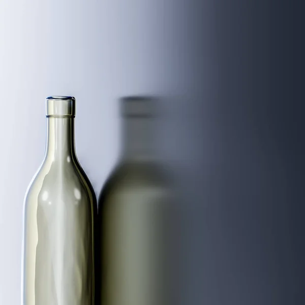 Töm vit flaska reflektions bakgrund — Stockfoto
