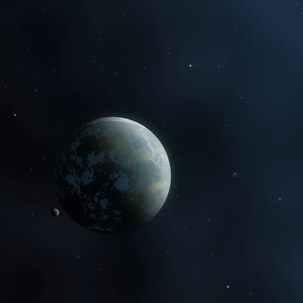 Modrá planeta ve vesmíru s hvězdami — Stock fotografie