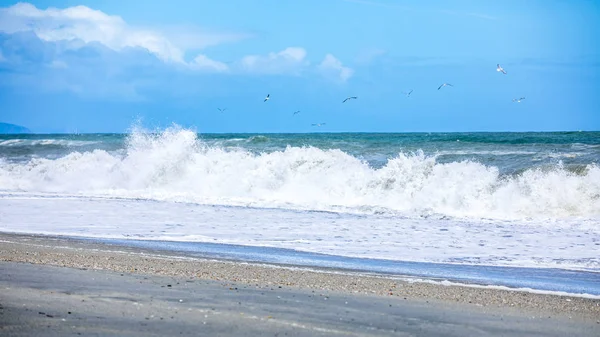 Stormiga havet landskap bakgrund — Stockfoto