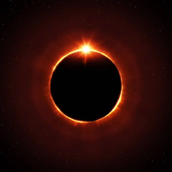 Eclipse total de sol con estrellas — Foto de Stock