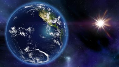 Planet Earth 3d illüstrasyon animasyon Nasa dokular ile yapılır