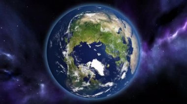 Dünya Kuzey Kutbu 3d animasyon Nasa dokular 8k ile yapılır
