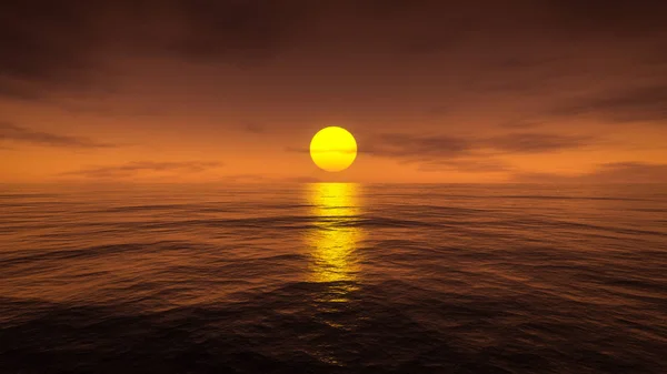 Una puesta de sol sobre el mar — Foto de Stock