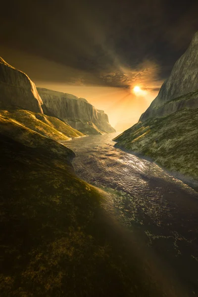 Fantasy Canyon Sunset — Stock Photo, Image