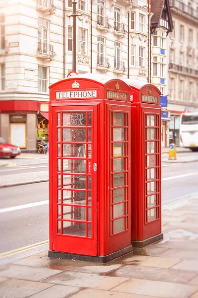 Rote Telefonzellen London — Stockfoto