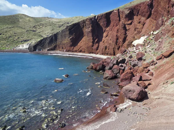 红色熔岩海滩 — 图库照片