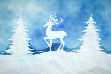mavi Noel arkaplan suluboya