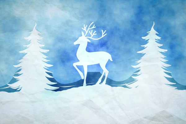 Акварели на фоне голубого Рождества — стоковое фото