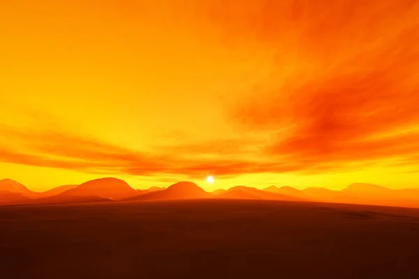 Uma Bela Laranja Pôr Sol Fundo Ilustração — Fotografia de Stock