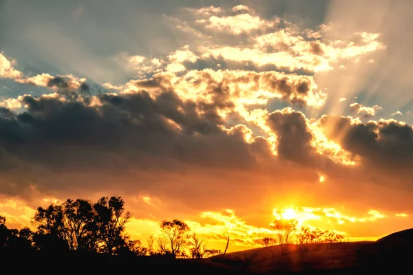 Uma Imagem Belo Pôr Sol Outback Austrália — Fotografia de Stock