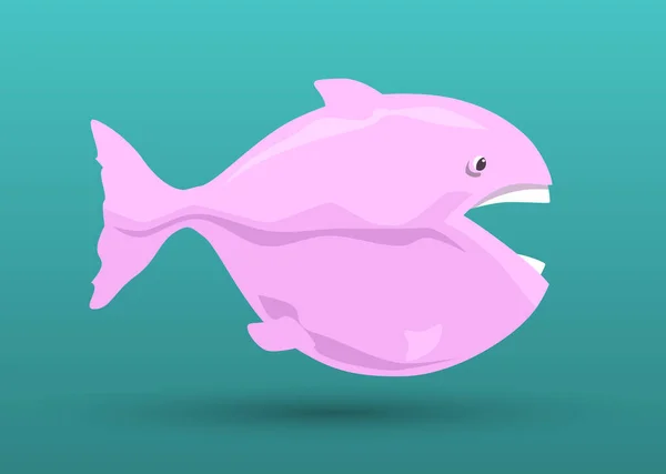 Illustration Pink Fish Cartoon — Stock Vector