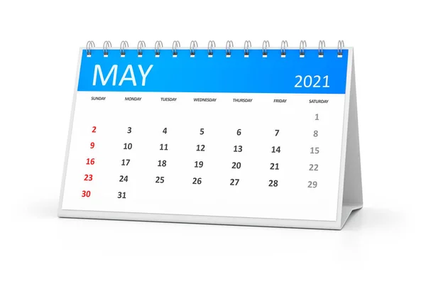 Calendario Tabla Para Sus Eventos 2021 Mayo Ilustración — Foto de Stock