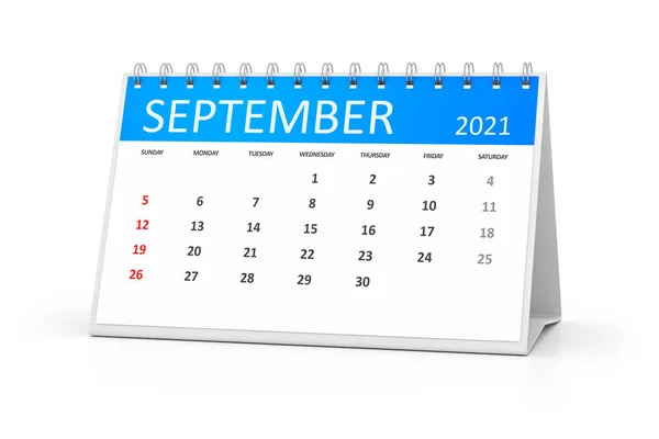 Einen Tabellenkalender Für Ihre Veranstaltungen 2021 September Abbildung — Stockfoto