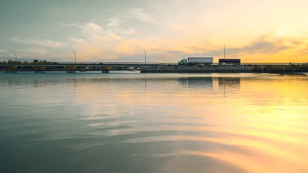 Obrázek Mostu Náklaďákem Port Augusta Jižní Austrálii — Stock fotografie