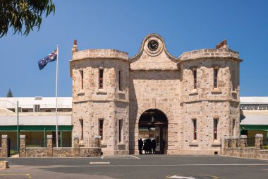 Fremantle Perth Batı Avustralya 'daki hapishanenin girişinin görüntüsü.