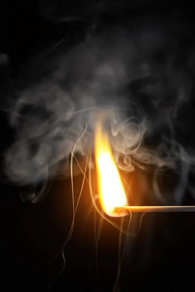 Image Match Flame Dark Background — Stock Photo, Image