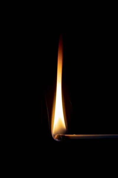 Image Match Flame Dark Background — Stock Photo, Image