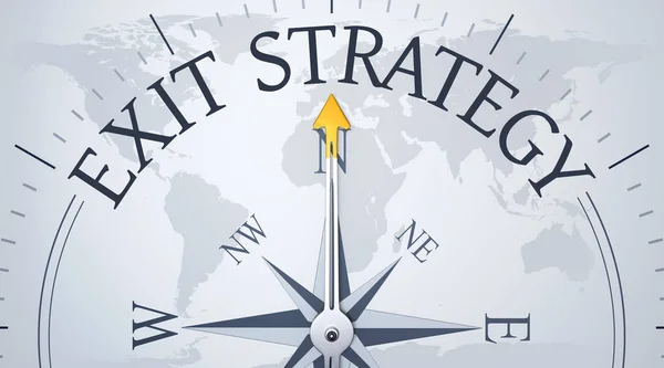 Image Compass Directing Exit Strategy Illustration — Stock Photo, Image