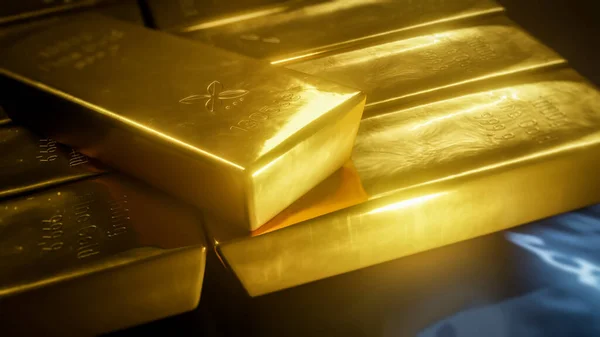 Some Typical Gold Ingot Illustration — Stock Photo, Image