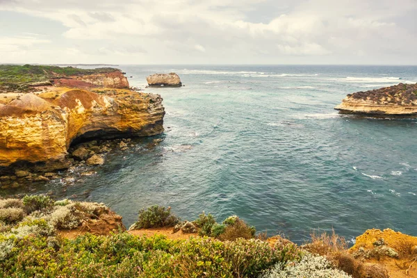 Een Beeld Van Ruwe Kust Aan Great Ocean Road Australia — Stockfoto