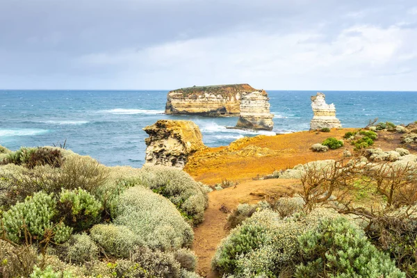 Een Beeld Van Ruwe Kust Aan Great Ocean Road Australia — Stockfoto